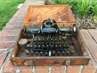 Blickensderfer No.  5 Antique Typewriter In Wood Box