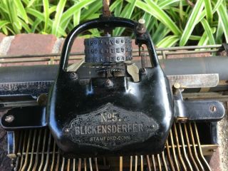 BLICKENSDERFER NO.  5 Antique TYPEWRITER IN Wood Box 6