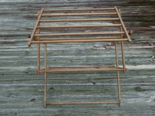 Primitive Vtg Or Antique Folding Wooden Drying Rack - 27 1/2 