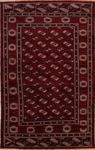 All - Over Geometric Dark Red Bokhara Balouch Persian Oriental Area Rug 8x12 Wool