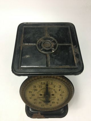 ANTIQUE COLUMBIA FAMILY SCALE LANDERS FRARY & CLARK 24 LB.  BRITAIN CONN 1906 5