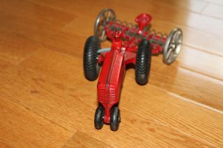 Arcade Cast Iron Tractor 359 & Hay Dump Rake Tractor 417 2