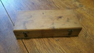 VINTAGE BRASS SCALE WEIGHTS IN WOODEN BOX 2