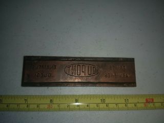 Vintage Letterpress Printing Block Dupont Paint Enamel Varnish Duco Advertising 3