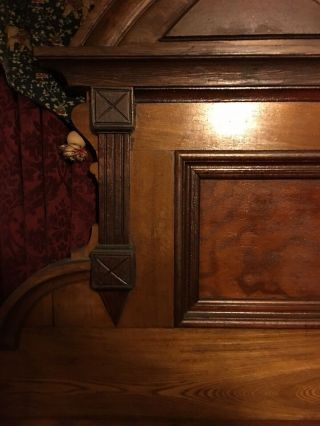 Antique Eastlake Bed 1880’s Oak and Burl Very Rare Accented Wood 7
