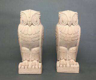 Art Deco Cast Sandstone Owl Bookends,  Library Of Congress