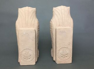 Art Deco Cast Sandstone Owl Bookends,  Library of Congress 3