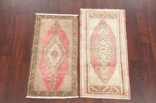 Package of 2 MUTED Oushak Turkish Distressed Oriental Area Rug Hand - Knotted 2x3 8