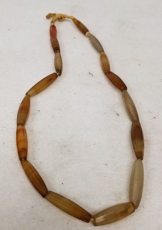Antique Chinese Carved Agate Necklace Bead Carnelian Old