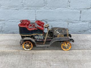 RARE BING GERMANY TIN WIND - UP 14001/1 REAR ENTRY TONNEAU CAR 1904 MÄRKLIN AUTO 6