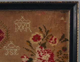 Antique 19thC,  American Folk Art,  Childs Sampler Embroidery Borders,  NR 6