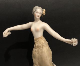 KISTER Antique Porcelain Half Doll Art Deco Lady 4