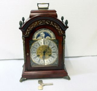 Old Table Clock Dutch Vintage Moonphase Clock Walnut Warmink Wuba 35 cm height 5