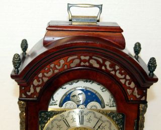Old Table Clock Dutch Vintage Moonphase Clock Walnut Warmink Wuba 35 cm height 6