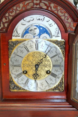 Old Table Clock Dutch Vintage Moonphase Clock Walnut Warmink Wuba 35 cm height 8