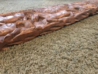 BAND OF HORSES Hand Carved Wood Beam Wall Hanging Art sculpture architecture 3