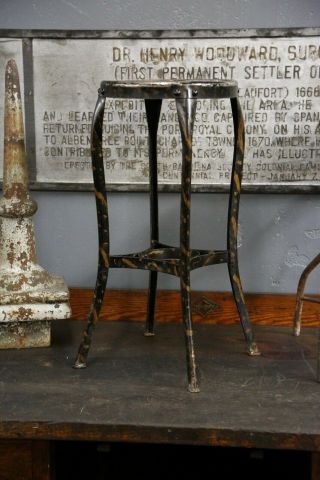 Vintage Uhl Toledo Drafting Stool Chair Industrial Urban Loft Striped Black Old