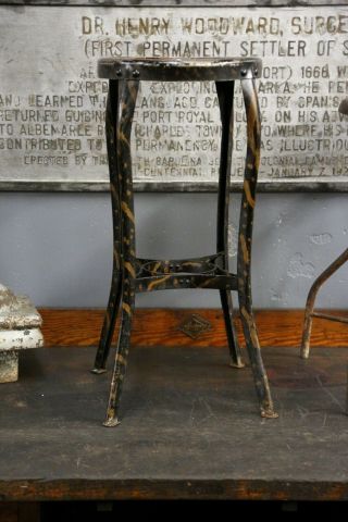 Vintage UHL Toledo drafting stool chair industrial urban loft striped black old 8