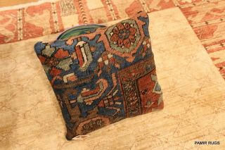 Antique Persian Serapi Rug 19th Century One Of A Kind Handmade Pillow Made Of