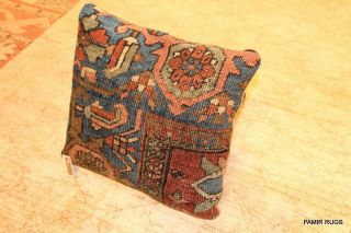 Antique Persian Serapi Rug 19th century One of a Kind Handmade Pillow made of 9