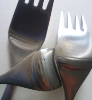 MAYA Norstaal NORWAY Vintage 6 x DESSERT FORKS 16.  2cm Stainless 12 - 12 Eckhoff 2