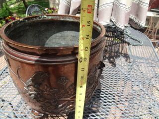 Large antique Bronze jardiniere.  Japanese or Chinese. 9