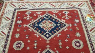 FINE HAND - KNOTTED KAZAKH TRIBAL EXTREMELY DURABLE RUG 100 WOOL 7 ' X 9 ' 10