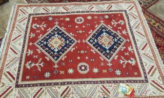 FINE HAND - KNOTTED KAZAKH TRIBAL EXTREMELY DURABLE RUG 100 WOOL 7 ' X 9 ' 9