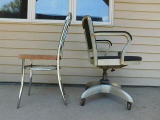 Vintage Earlier Goodform Propeller Base Aluminum Rolling Office Desk Arm Chair 2