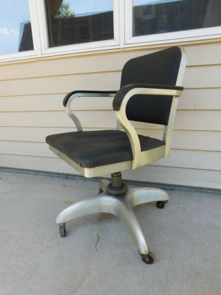 Vintage Earlier Goodform Propeller Base Aluminum Rolling Office Desk Arm Chair 4