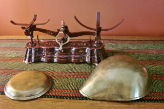 Antique Adorable French Candy Scale Brass Pans Scales Vintage 8