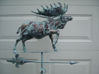 Moose 3D Weathervane Antiqued Copper Finish Weather Vane Hand Crafted 6