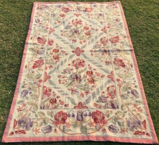 Classic Hand Embroidery Kashmiri Rug/tapestry/upholstery 1037 Size:5.  4x3.  4 Feet