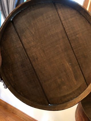 Antique Primitive Round Bentwood Pantry Cheese Box Wood 15” Round 4