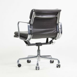 Eames Herman Miller Soft Pad Low Aluminum Group Chair Brown Leather 2000 ' s 7x 6