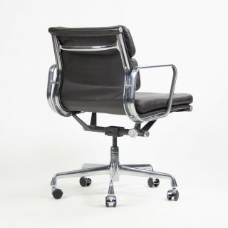 Eames Herman Miller Soft Pad Low Aluminum Group Chair Brown Leather 2000 ' s 7x 8