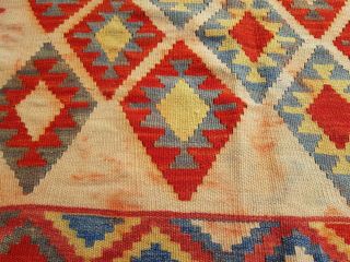 Antique A collectors rug 100 handmade Morrocan Kilim Size 6 ' 3 x 4 ' 10 feet.  (29) 6