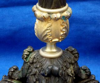 18th century French 2 - colored bronze Empire candlesticks circa 1800 3
