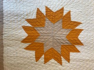 Antique circa mid 1800 Cheddar Star variation quilt 2