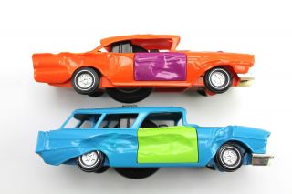 Vintage SSP Smash Up Derby Blast - Em Car Playset & Box Kenner 1957 Ford & Chevy 4