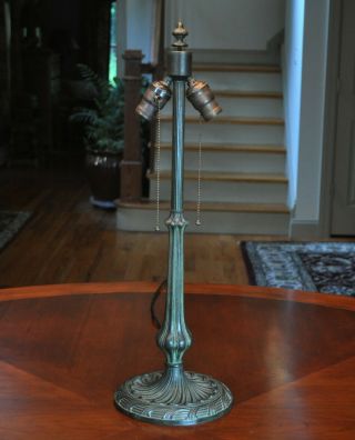 Antique Art Nouveau Slag Glass Lamp Miller 8