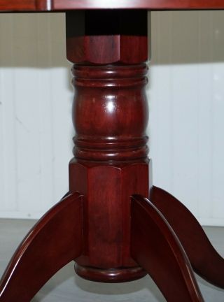 SMALL ROUND MAHOGANY DINING TABLE SEATS FOUR PEOPLE WITH GLASS TOP PIECE 3