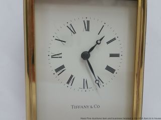 Tiffany Desk Carriage Clock Vintage Brass 3
