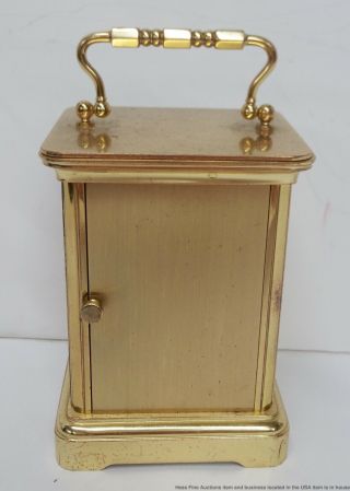 Tiffany Desk Carriage Clock Vintage Brass 5