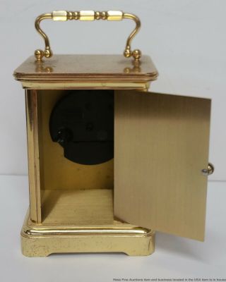Tiffany Desk Carriage Clock Vintage Brass 8