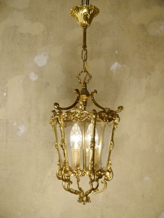 Small Solid Classic Brass Lantern Solid Ceiling Lamp Fixtures Chandelier Glass