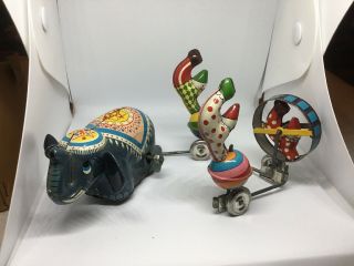 Mechanical Circus Parade Tin Toy Made In Japan