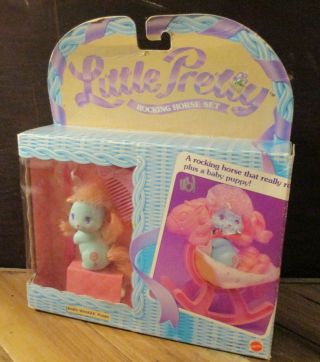 Rare Vtg 1989 Little Pretty Baby Rocking Horse Mattel Mlp Baby Waggle Puppy Nib