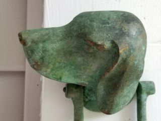 Vintage Bronze German Shorthair Pointer Hound Head Door Knocker - NEAT 2