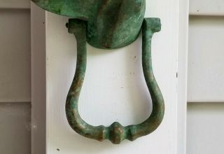 Vintage Bronze German Shorthair Pointer Hound Head Door Knocker - NEAT 4
